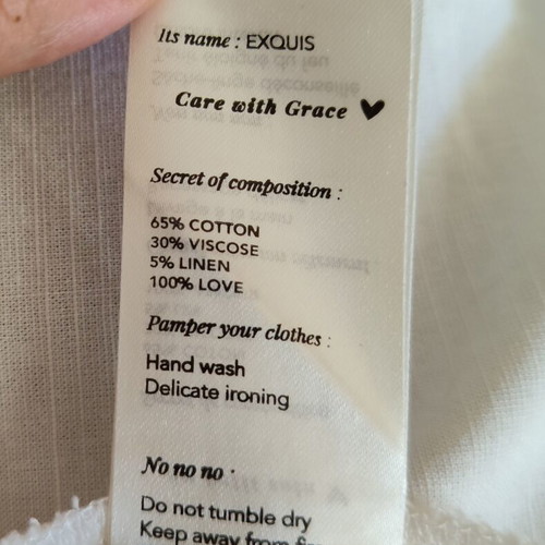 Grace & Mila white linen top Large like new