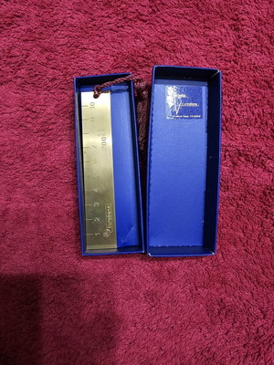 Metal Ruler Bookmark like new, brass, Eurobank logo, 10 cm