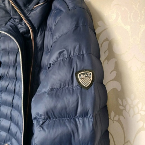 Armani Jeans long down jacket new, blue, size S