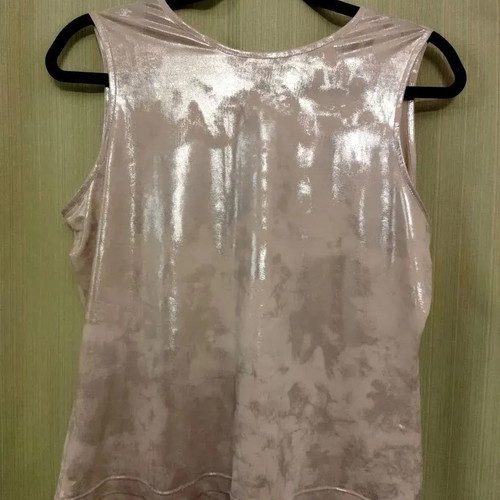 Medium silver evening blouse used, size 52, elastic with button