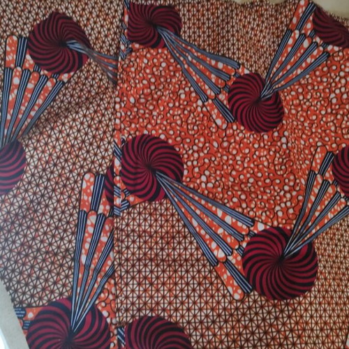 Head wrap made of authentic African wax fabric like new, multicolored