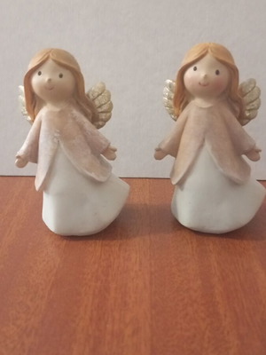 Set of 2 decorative angels new, 8 cm height