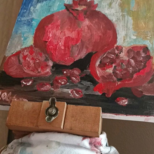 Art canvas handmade with acrylic paints and acrylic paste
