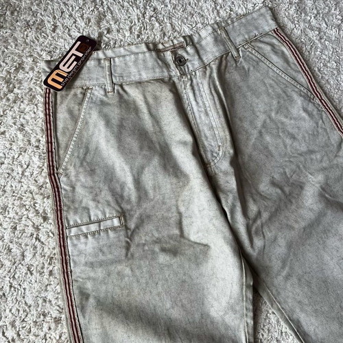 Vintage Met wide pants with waxed fabric, new, size L