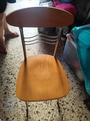Wooden chair with iron frame used, single or set of 4