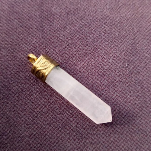 Necklace with energy rose quartz crystal new