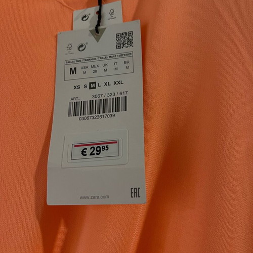 Zara coral dress with ruching new