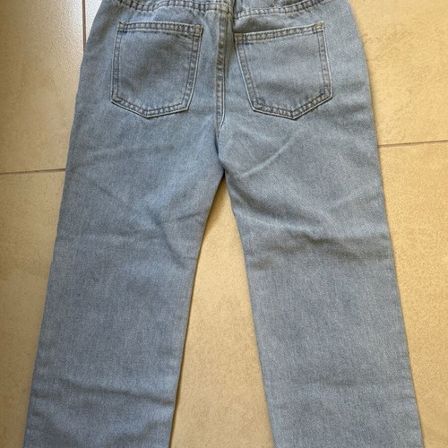 Girls' jeans with rips size 6 years new, blue