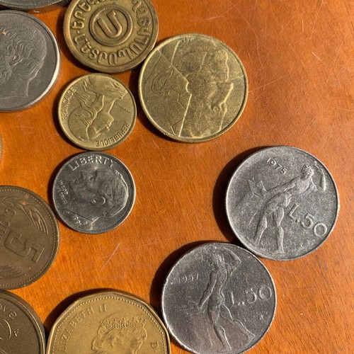Collection of 22 vintage foreign coins like new