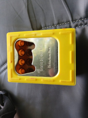 Heineken collectible bottle opener used, box-shaped