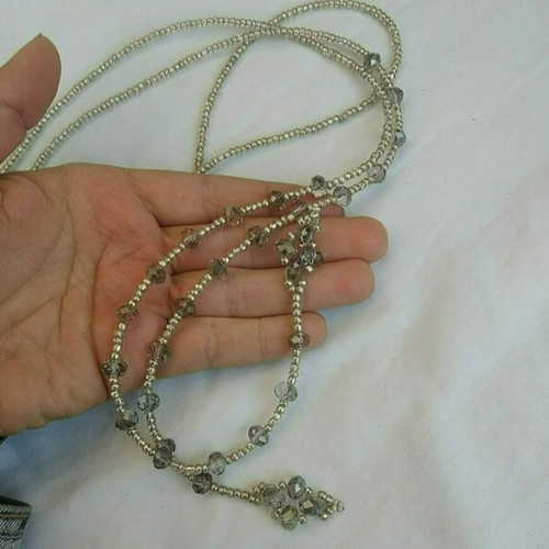 Long laritat necklace 4 in 1 made to order, silver