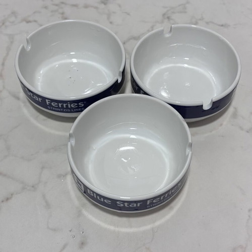 Blue Star ashtrays set of 3, like new