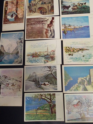 Postcards vintage pack of 13 landscapes from 1962 like new
