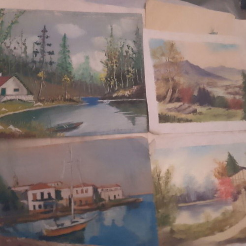 Set of 15 original landscape paintings on canvas