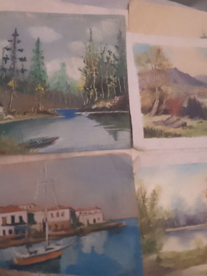 Set of 15 original landscape paintings on canvas