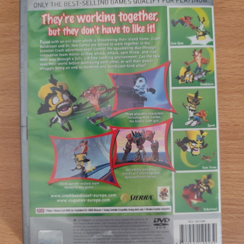 Crash Twinsanity Platinum PS2 game used with manual