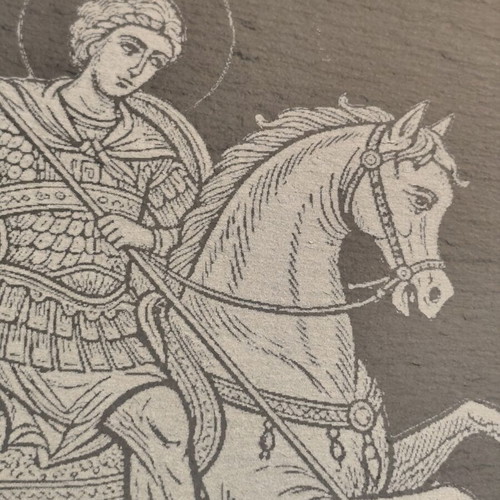 Laser Engraved Saint George Slate Plaque new