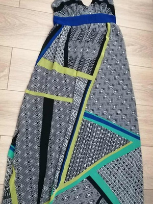 Promod long dress XS like new, gray and blue
