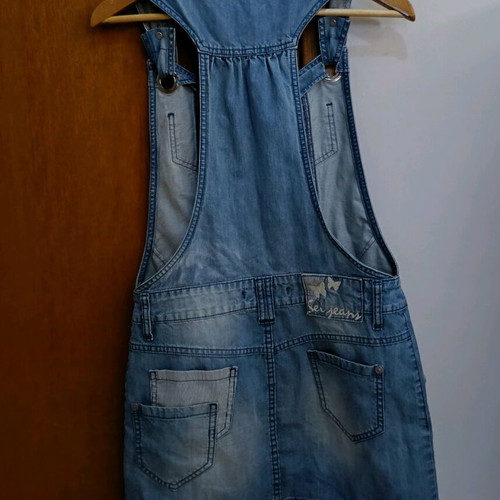 Denim skirt salopette used, blue, size M