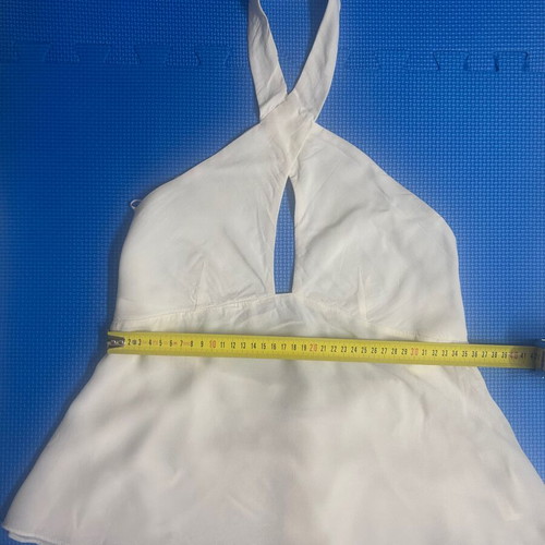 Zara White Y2K Halter-neck Top Size XS Like New