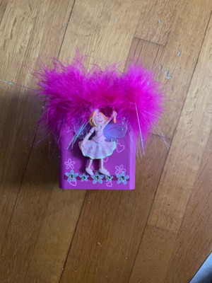 Fuchsia pencil holder with fairy new