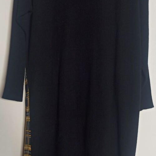 Wiya black knit dress mixi with pleated detail one size oversized like new