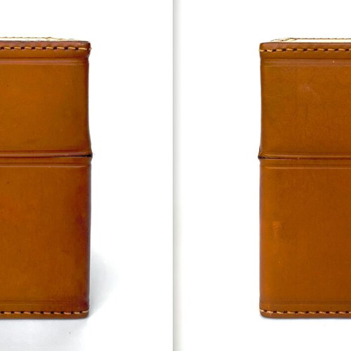Tuscany Leather Duo leather box used, vintage edition by Aramis