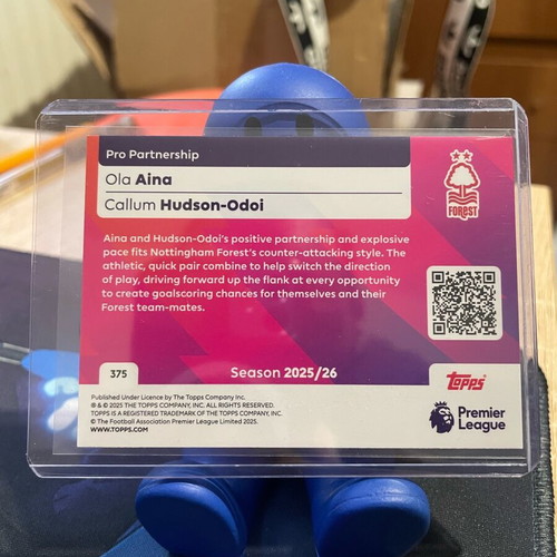 Topps Premier League Pro Partnership Ola Aima, Callum Hudson-Odoi 2025-26 Silver like new