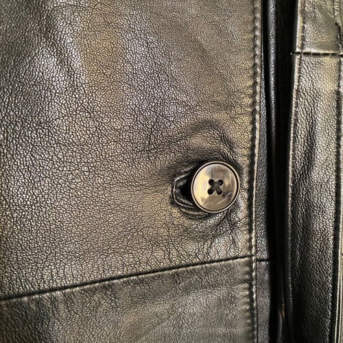 Women's leather coat like new black with belt from Italy