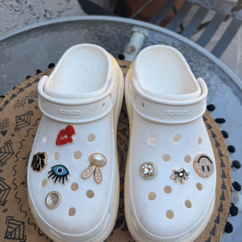 Crocs women's double-layer clogs size 38, white