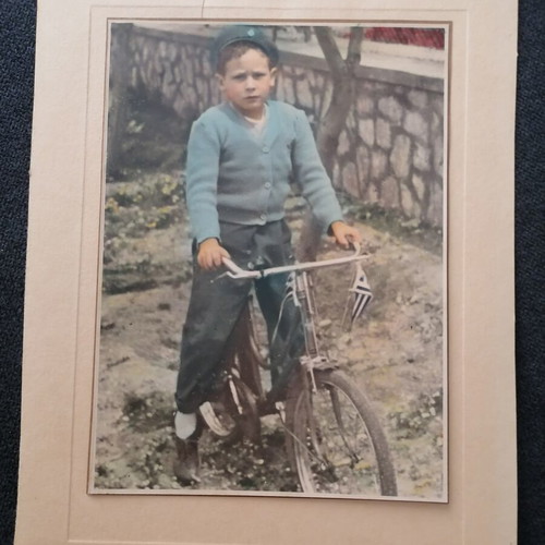 Bicycles used, two hand-colored photos