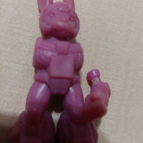 Teratomachos purple rabbit figure used with one arm