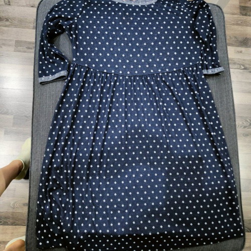 Maternity dress like new, size L, white and blue