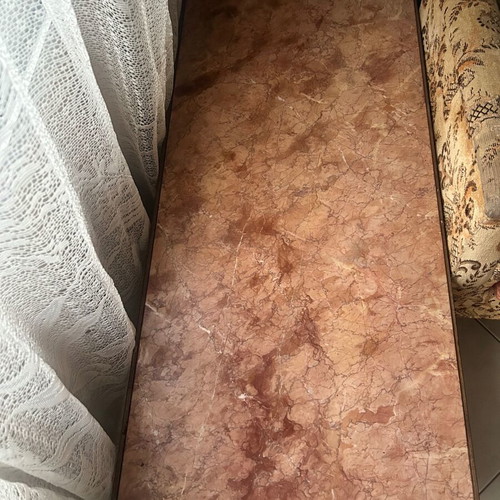 Set of coffee tables with real marble and wood