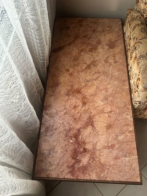 Set of coffee tables with real marble and wood