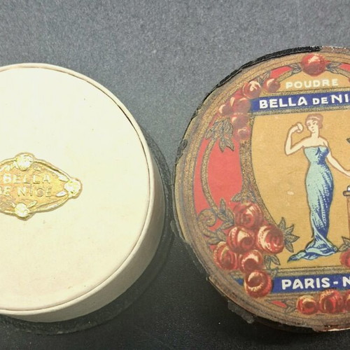 Vintage Bella de Nice Poudre de Riz powder box used, full