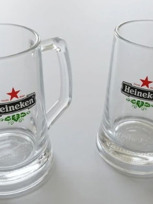 Heineken glass mugs, set of 2