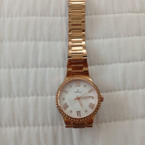 Festina women's watch with rose gold steel bracelet and zircon crystals