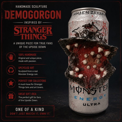 Demogorgon handmade sculpture inspired by Stranger Things
