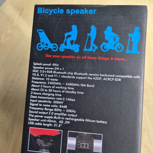Bicycle speaker MA-861 new with handlebar mount and built-in mic