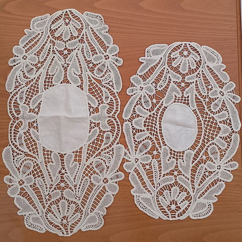 chinese dress ladies Vinyl Placemats Floral Lace White 15