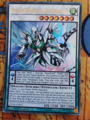 Clear Wing Fast Dragon Yugioh κάρτα σαν καινούργιο