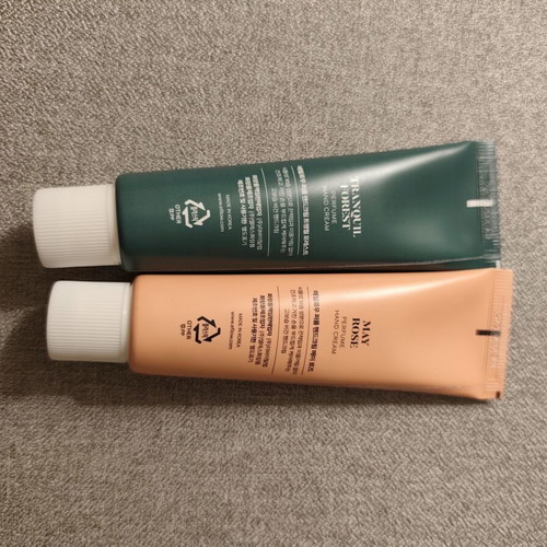 Efilow x Second Morning hand creams lightly used, May Rose and Tranquil Forest