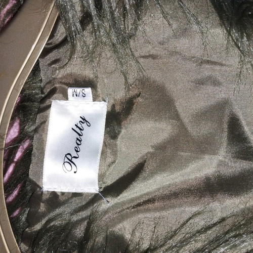 Sleeveless full fur vest like new, khaki, size S/M