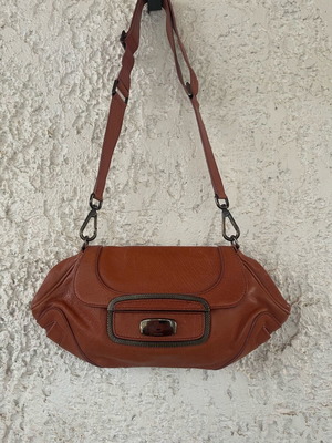Prada shoulder bag used, orange with discoloration