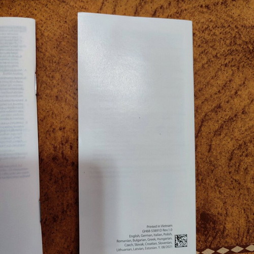 Samsung A52S 5G box used with warranty card and quick start guide