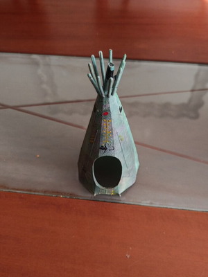 Indian Tent toy used, hard plastic, height 17 cm