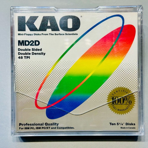 MD2D 5.25 floppy disks sealed box of 10 KAO new