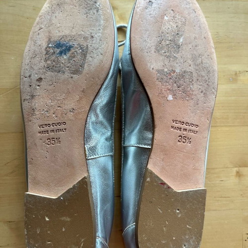 Haralas silver leather ballerinas size 36 used