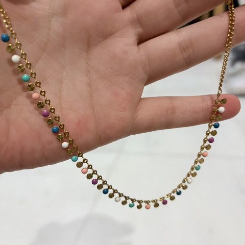 Spectre Lumineux stainless steel necklace with colorful beads